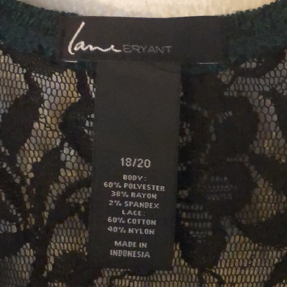 Lane Bryant green black lace sweater size 18/20 - Picture 3 of 7